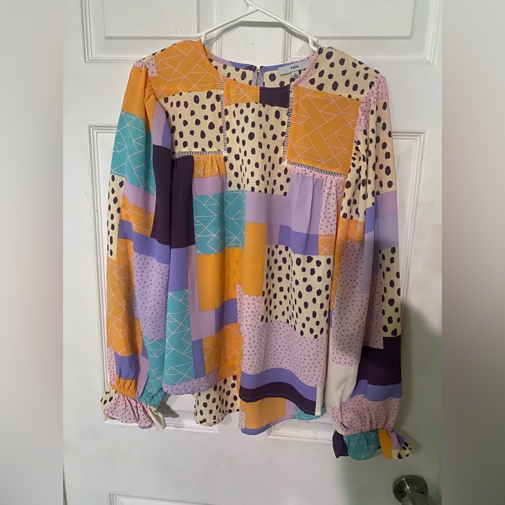 Multi color long sleeve blouse, Brand: Fate, Size: Large